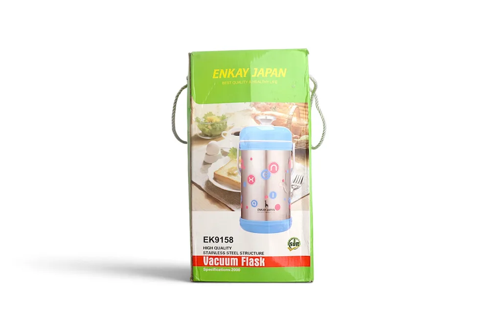 Enkay Japan Stainless Steel Insulated Food Flask With Handle 2.0L