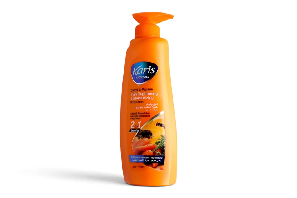 Karis Naturals Body Lotion Carrot Papaya Skin Brightening Moisturizing 400ml