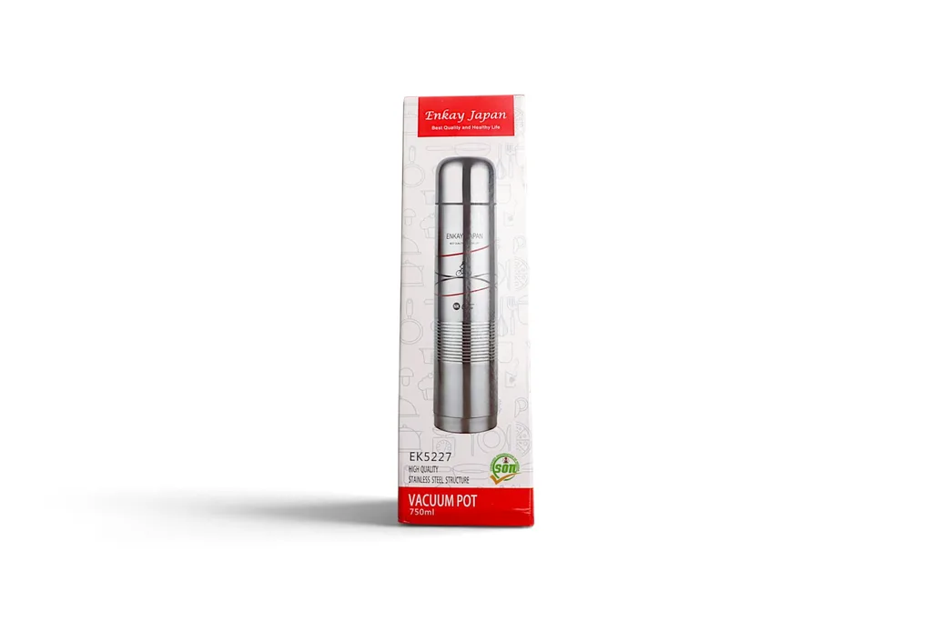 Enkay Japan Stainless Steel Vacuum Flask With Pouch 1L